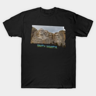 South Dakota State Outline (Mount Rushmore) T-Shirt